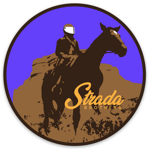 wild west desert motorcycle helmet horse sticker